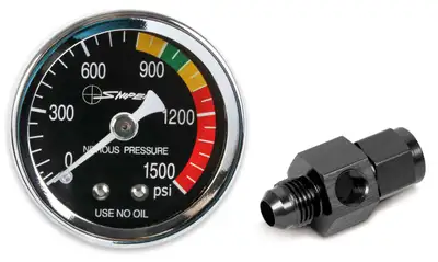 Holley Gauge - Black Faced Nitrous Gauge, Not Liquid Filled