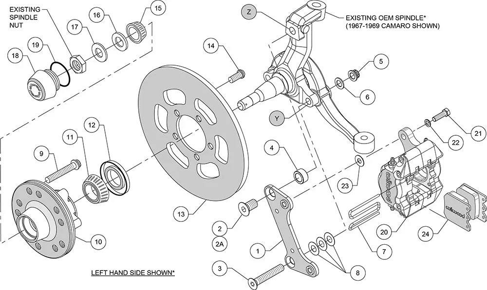 1960 - 1982 Buick, Chevrolet, Ford, GMC, Mercury, Oldsmobile, Pontiac Dynapro Single Front Drag Brake Kit - 140-1016 product image