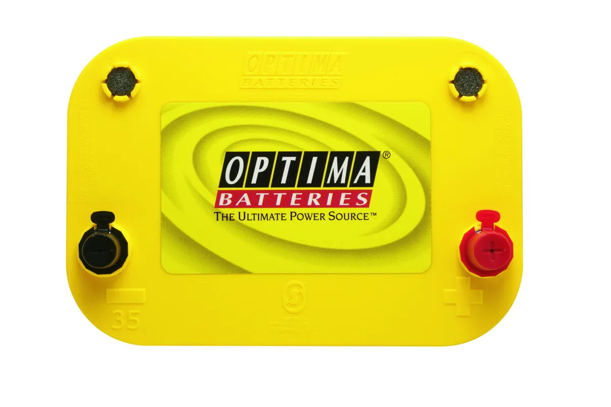 YellowTop® Deep Cycle Battery; UNBOXED; Grp. D35; Cold Crank Amps 620; Crank Amps 770; Reserve Capacity 100; Amp Hour 48; Top Terminal; L-9 5/16 in.; W-6 3/4 in.; H-7 5/8 in.; product image