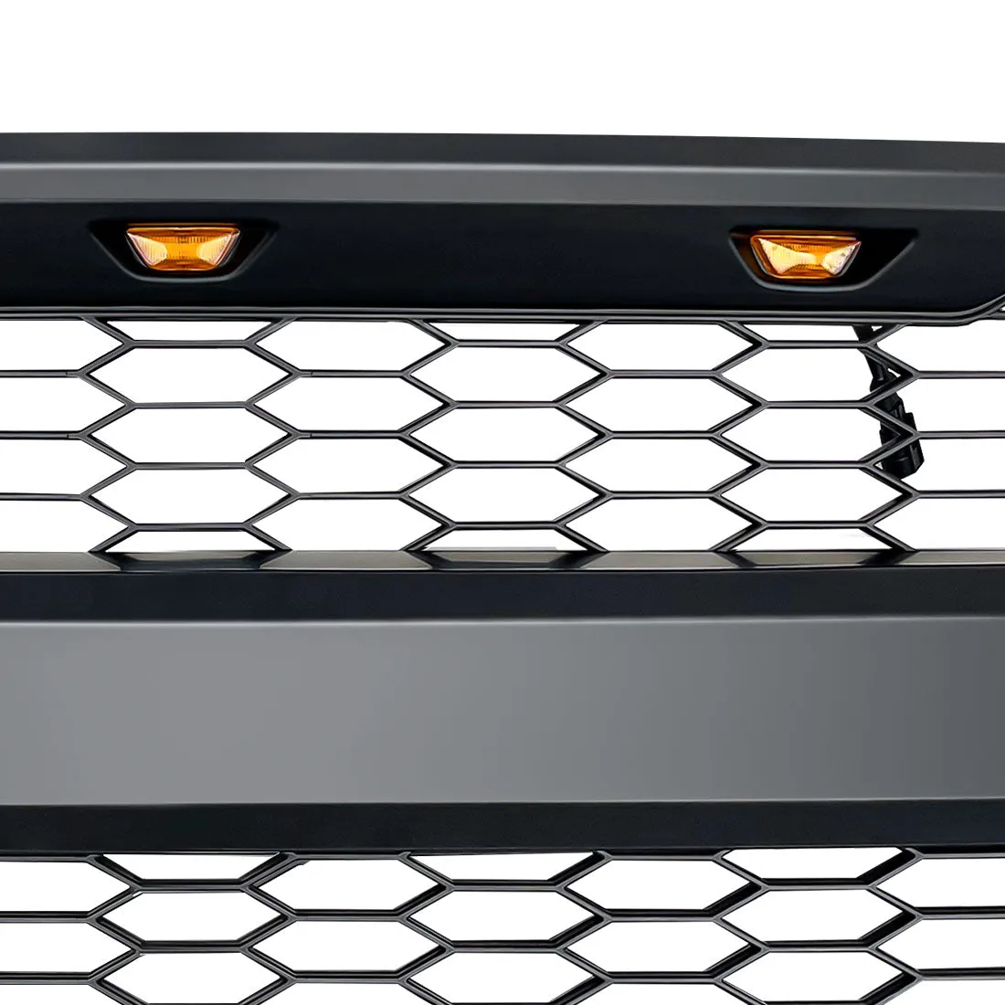 Raptor Style Mesh Grille W/ DRL & Turn Signal Lights - Matte Black For 2015-2017 Ford F150 product image