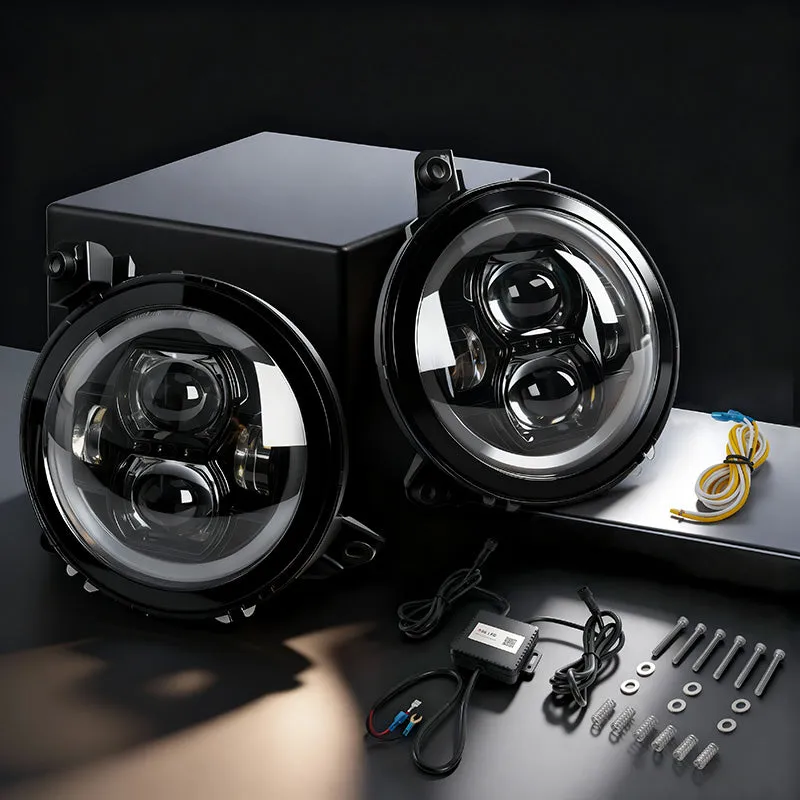 "9"" LED RGB Jeep Headlights with White Halo for 2018-2026 Wrangler JL & Gladiator JT" product image