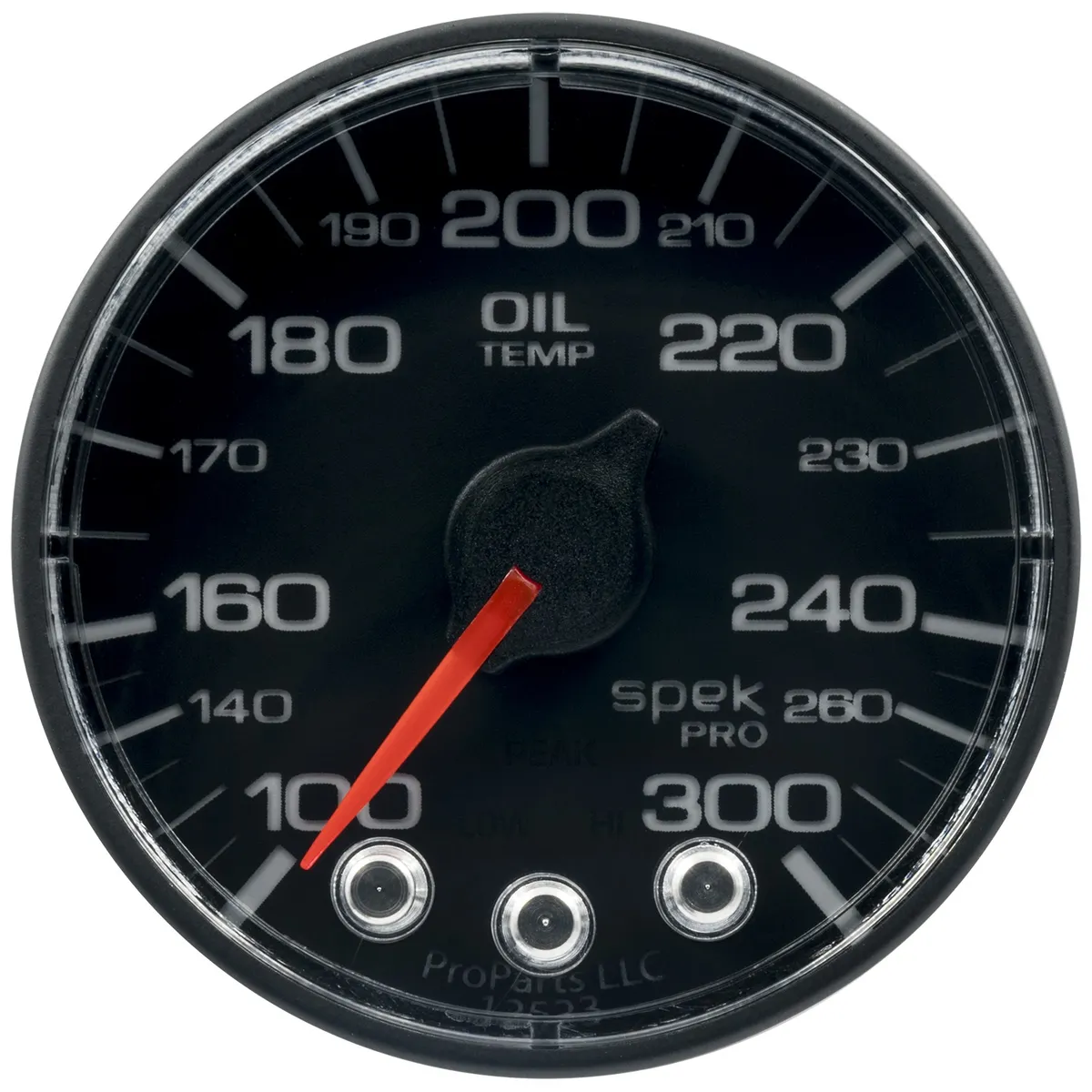 Gauge Oil Temp 2 1/16in 300degreef Stepper Motor W/Peak & Warn Black Spekpro product image