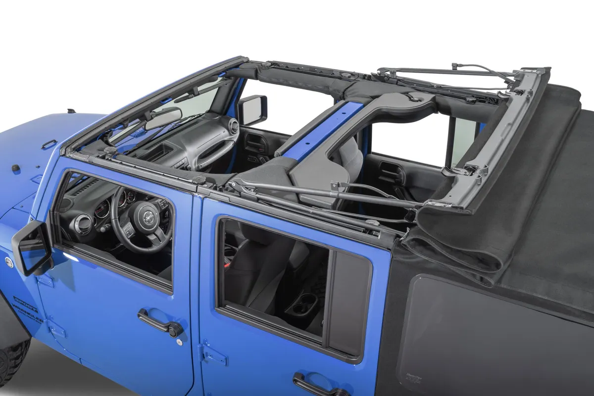Jeep JK Replacement Top Tinted Glass 07-09 Wrangler JK 4 Door Black MasterTwill MasterTop product image
