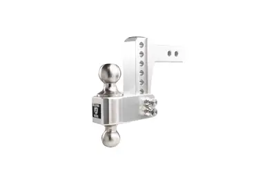 BulletProof Hitches 2.0" Aluminum Medium Duty 4" Drop/Rise Hitch w/ Stainless Steel Dual Ball