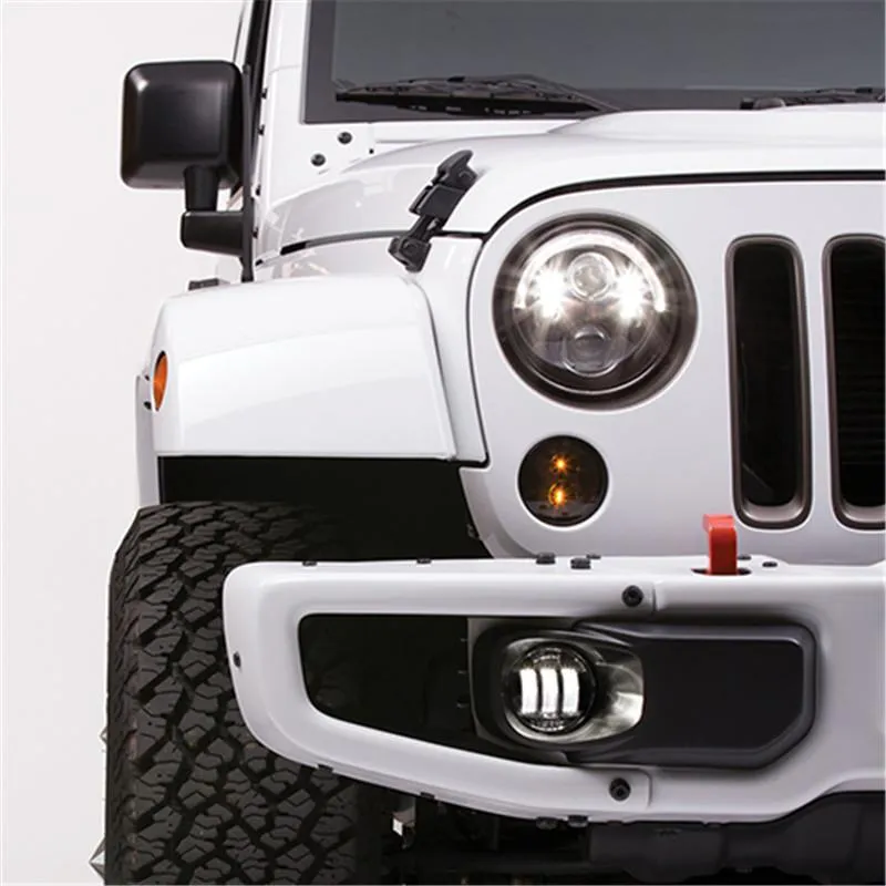 LED Round Turn Signals with Smoked Lens For Jeep Wrangler JK product image