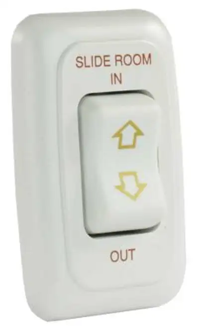 JR Products Single Slideout Switch Assembly W/Bezel White