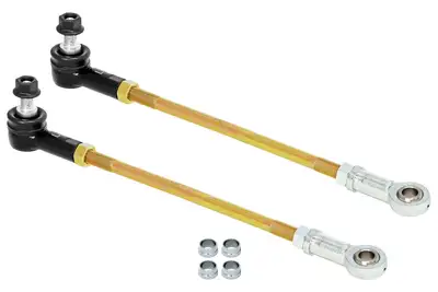 Rock Jock Adjustable Sway Bar End Link Kit for JT Rear (12 1/2 Inch Long Rods Sealed Rod Ends Thru-Bolt Heims Jam Nuts Misalignment Spacers pair) RockJock 4X4