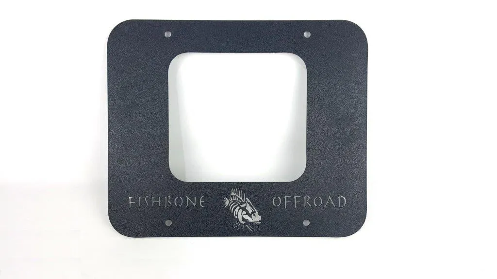 Jeep TJ Tailgate Plate 97-06 Wrangler TJ Black Textured Powercoat Aluminum BackSide Series Fishbone Offroad product image