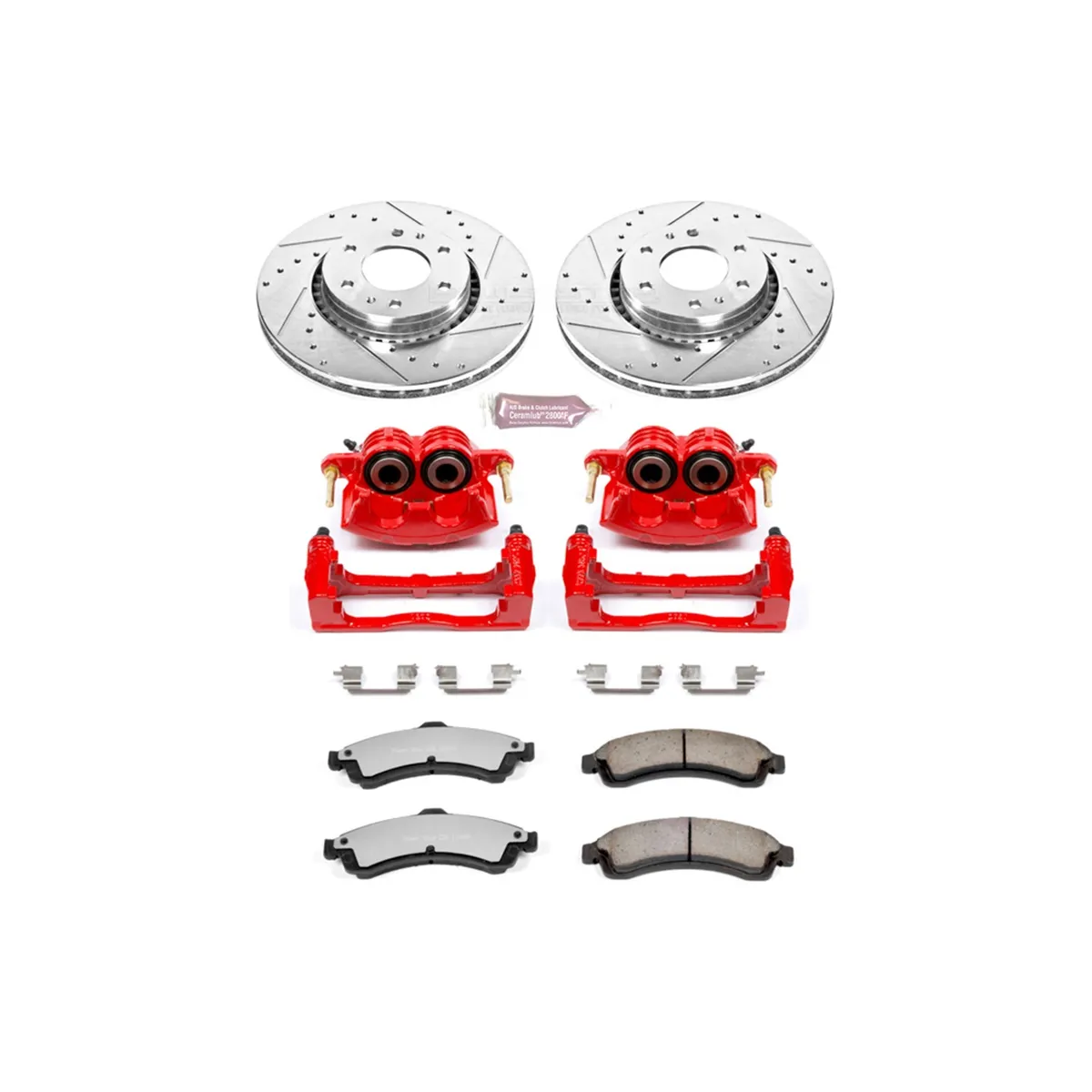 Z36 Truck/Tow Upgrade Kit: Drilled/Slotted Rotors; Carbon-Fiber Ceramic Pads; Powder Coated Calipers product image