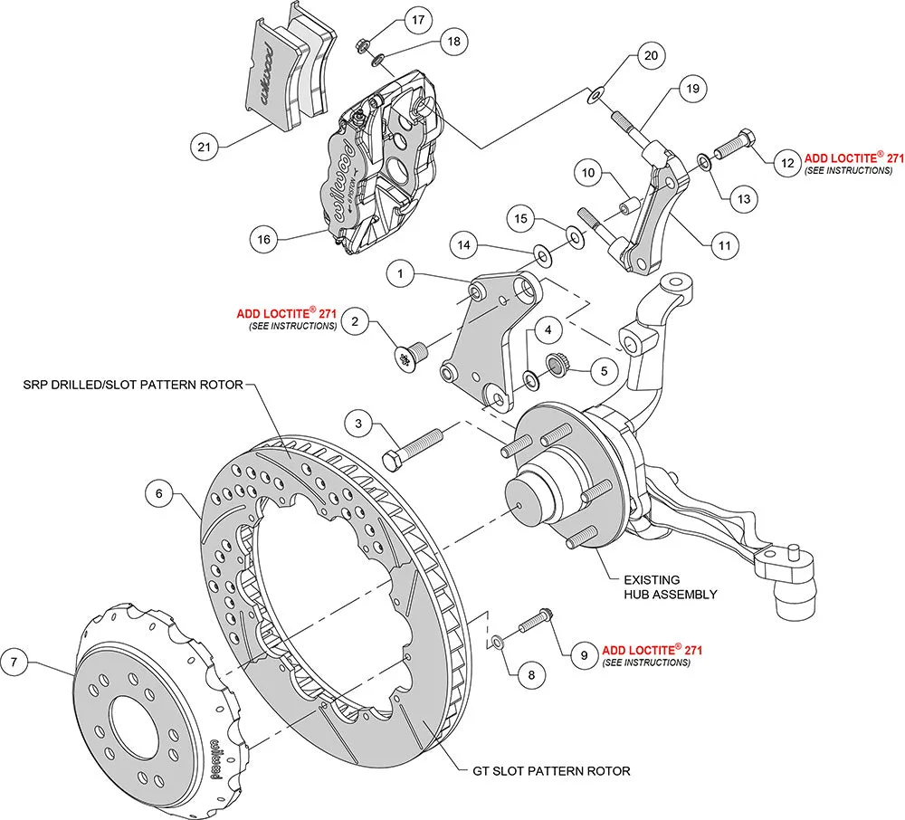 1965 - 1982 Chevrolet Forged Narrow Superlite 6R Big Brake Front Brake Kit (Hat) - 140-10616 product image