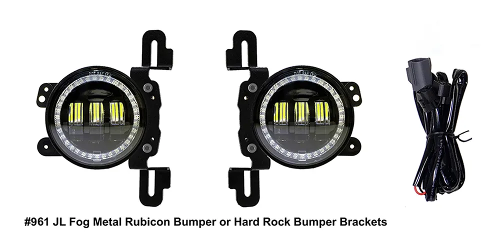 Quake LED - Qte961 - Jeep Wrangler Jl/Gladiator 4 Inch Fog Lights w/ White DRL Halo/Amber Turn Signal For 2018-2020 Jeep Wrangler product image
