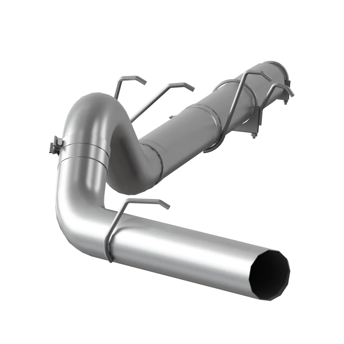Armor Lite Cat Back Exhaust System; 5 in.; Incl. Adapter Extension Pipe/Muffler Delete Pipe/Over Axle Pipe/Tailpipe/Hardware; No Tip Incl.; Single Side Exit; Aluminized; product image