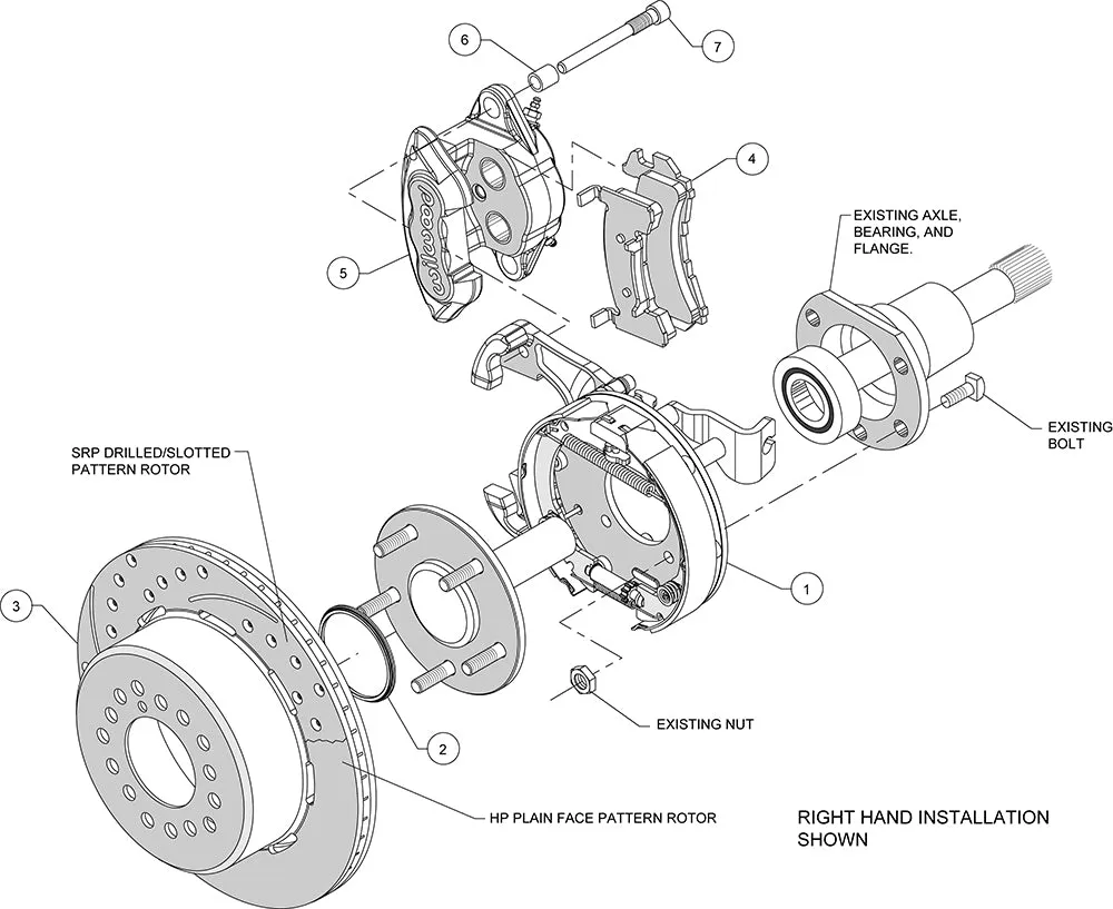 1964 - 1974 Buick, Chevrolet, Oldsmobile, Pontiac D154 Rear Parking Brake Kit - 140-12570 product image