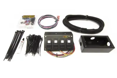 Painless Wiring Trail Rocker 4-Switch Panel; Flange Mount;
