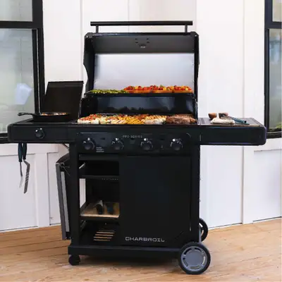 Char-broil Pro Series™ 4-Burner Gas Grill and Griddle with Side Burner