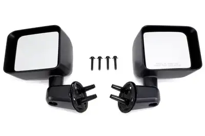 Bestop Jeep Mirror Replacement Set For Jeep 2007-2018 Wrangler JK Without Power Mirrors Black ABS Composite Bestop