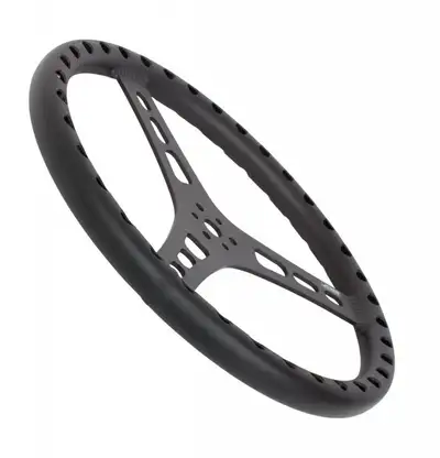 JOES Racing Products 13in LW Flat Steering Wheel Black Aluminum