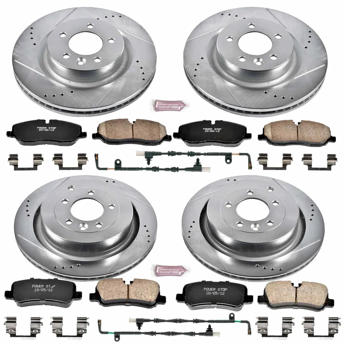 Z23 Evolution Sport Upgrade Kit: Drilled/Slotted Rotors; Carbon-Fiber Ceramic Pads W/Hardware; Pad Sensors product image