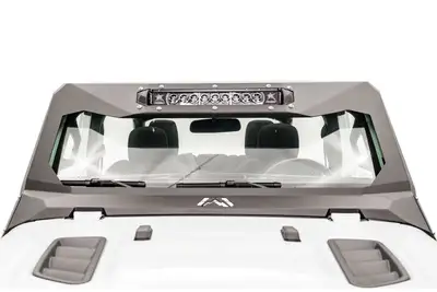Fab Fours ViCowl Light Insert; 11 Gauge Steel Construction; Holds Rigid Industries 20 In. Light Bar; 2 Stage Matte Black Powder Coat w/Epoxy Primer;