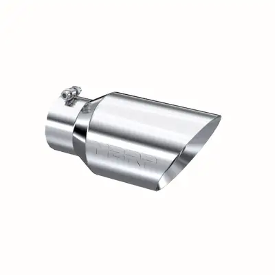MBRP Exhaust Armor Pro Exhaust Tip; 4 in. Inlet Diameter; 6 in. Outlet Diameter; 12 in. Length; Dual Wall; Angled; T304 Stainless Steel; Mirror Polished;