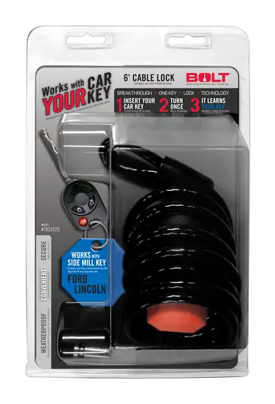 BOLT (Clamshell) 15c F150/16c F250/F350/F450/13c Transit/Connect W/Side Cut Key 6ft Cable Lock