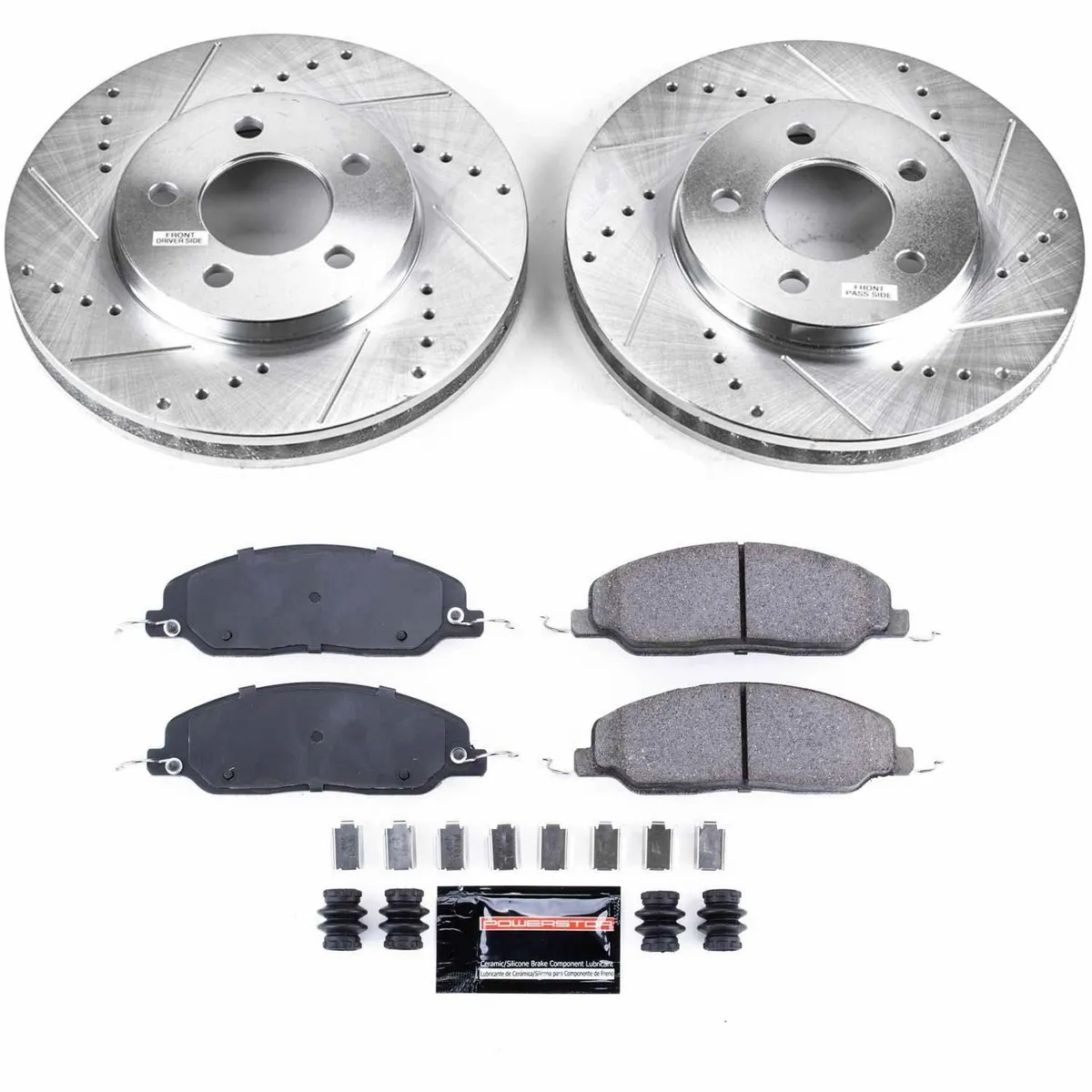 Z23 Evolution Sport Upgrade Kit: Drilled/Slotted Rotors; Carbon-Fiber Ceramic Pads W/Hardware product image