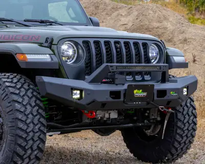 Ironman 4x4 0718 Wrangler Raid Full Length Front Bumper Kit 40w Spot Amber Lights