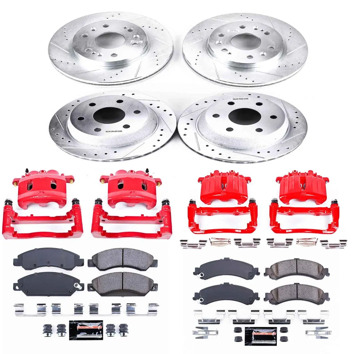 Z23 Evolution Sport Upgrade Kit: Drilled/Slotted Rotors; Carbon-Fiber Ceramic Pads; Powder Coated Calipers product image