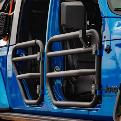 LED Factory Mart Offroad Tube Door with Side View Mirror for Jeep Wrangler JL & Gladiator JT