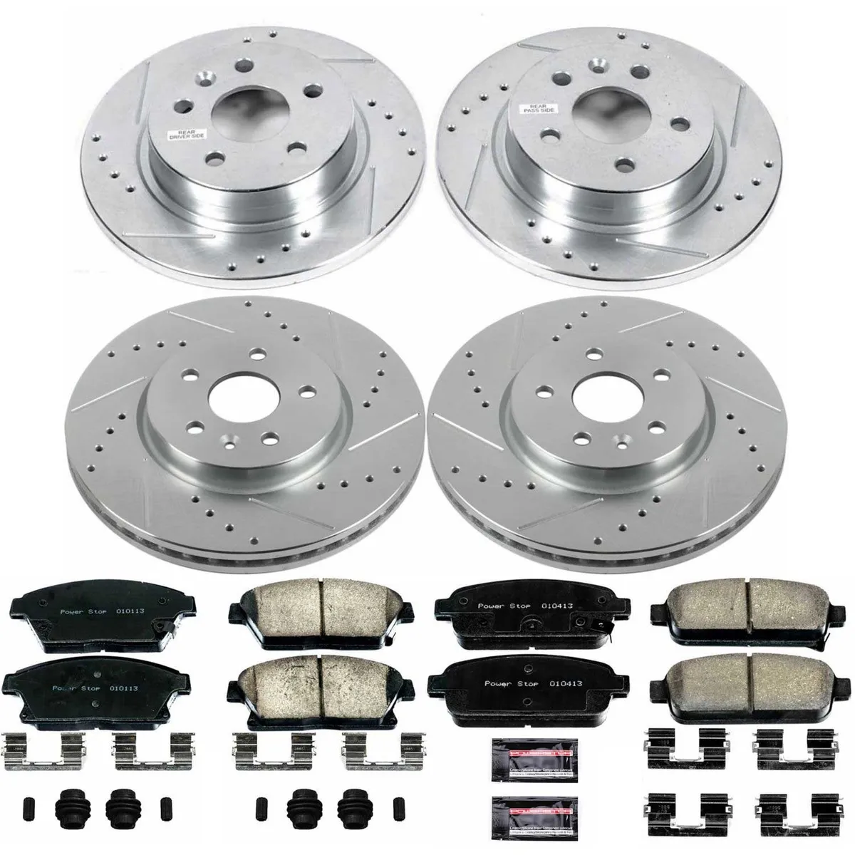 Z23 Evolution Sport Upgrade Kit: Drilled/Slotted Rotors; Carbon-Fiber Ceramic Pads W/Hardware product image