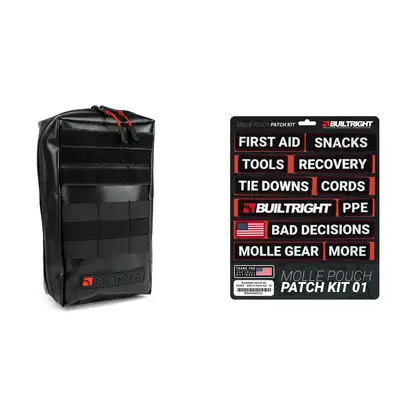 BUILTRIGHT "MOLLE Pouch, Black - Small, 6"" x 10"""