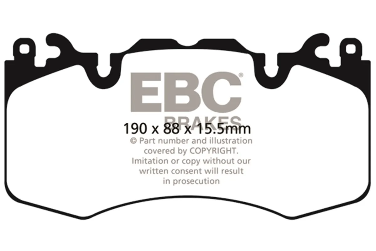 EBC Brakes Truck/SUV Extra Duty Brake Pads; FMSI Pad No. D1426; Vented; 380mm Dia.; 62mm Height; 34mm Thick; 79mm Center Hole Dia.; Pad Dimensions: 190 x 96 x 15.5mm;