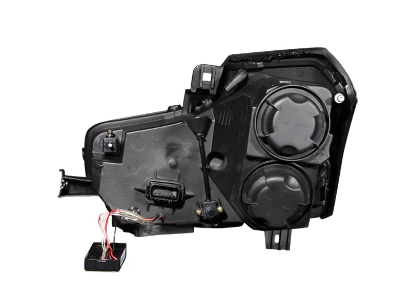 Projector Headlight Set w/Halo; Clear Lens; Black Housing; Pair; CCFL; product image