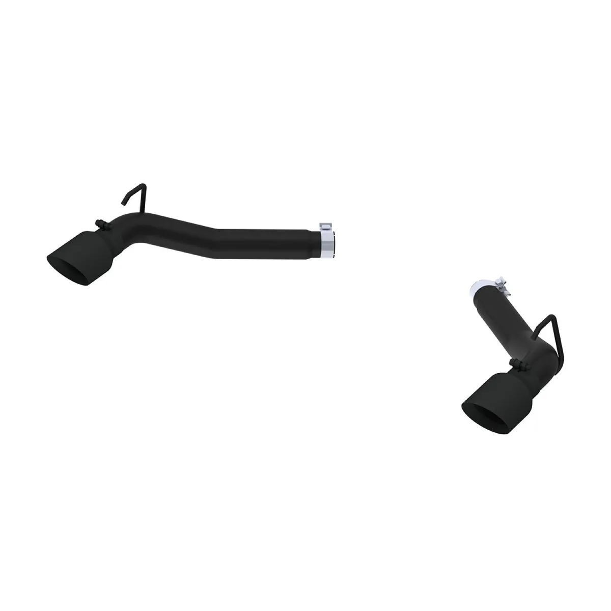 Armor BLK Axle Back Exhaust System; 3 in.; Incl. Muffler Delete Pipes/Tailpipes/Hardware/4.5 in. OD Tips; Black Coated; product image