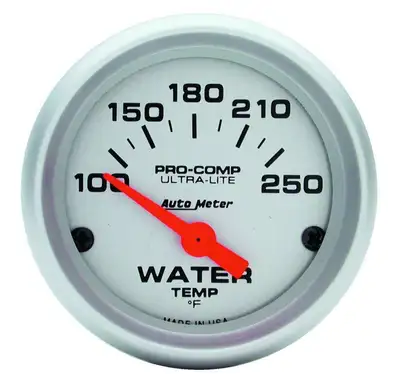 AutoMeter 2-1/16 In. Water Temperature, 100-250 Fahrenheit, Ultra-Lite