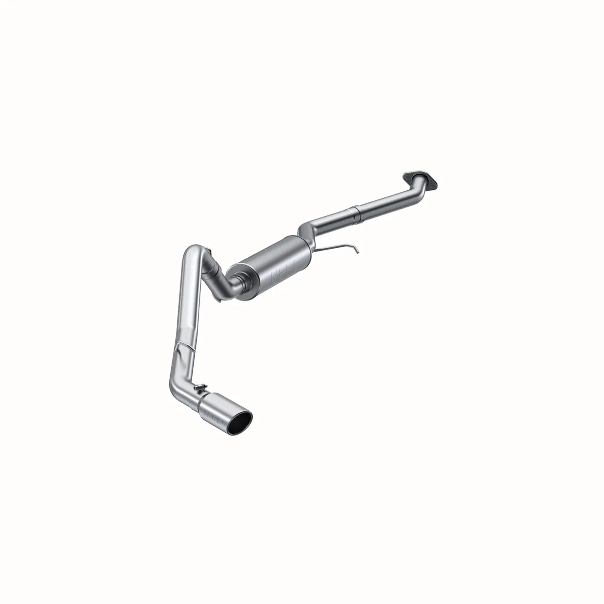 Armor Lite Cat Back Exhaust System; 3 in.; Incl. Extension Pipe/Mid Pipe/Muffler/Over Axle Pipe/Tailpipe/Hardware/4 in. OD Tip; Single Side Exit; Aluminized; product image
