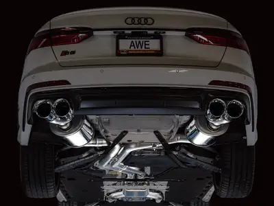 AWE Tuning AWE Track Edition Exhaust for Audi C8 S6/S7 - Diamond Black Tips