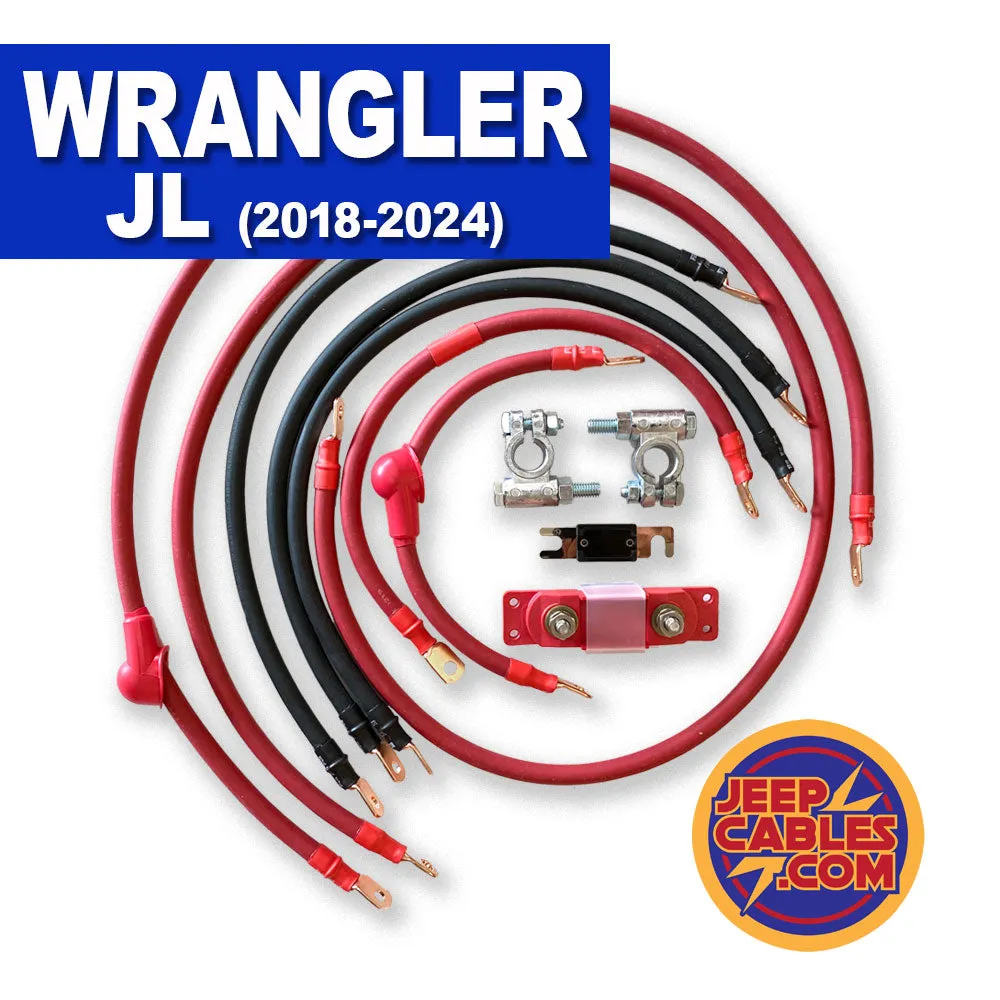 2018-2025 Jeep Wrangler JL Battery Cable Kit 2.0 Liter 1/0 Gauge Battery Cable Big7Kits product image