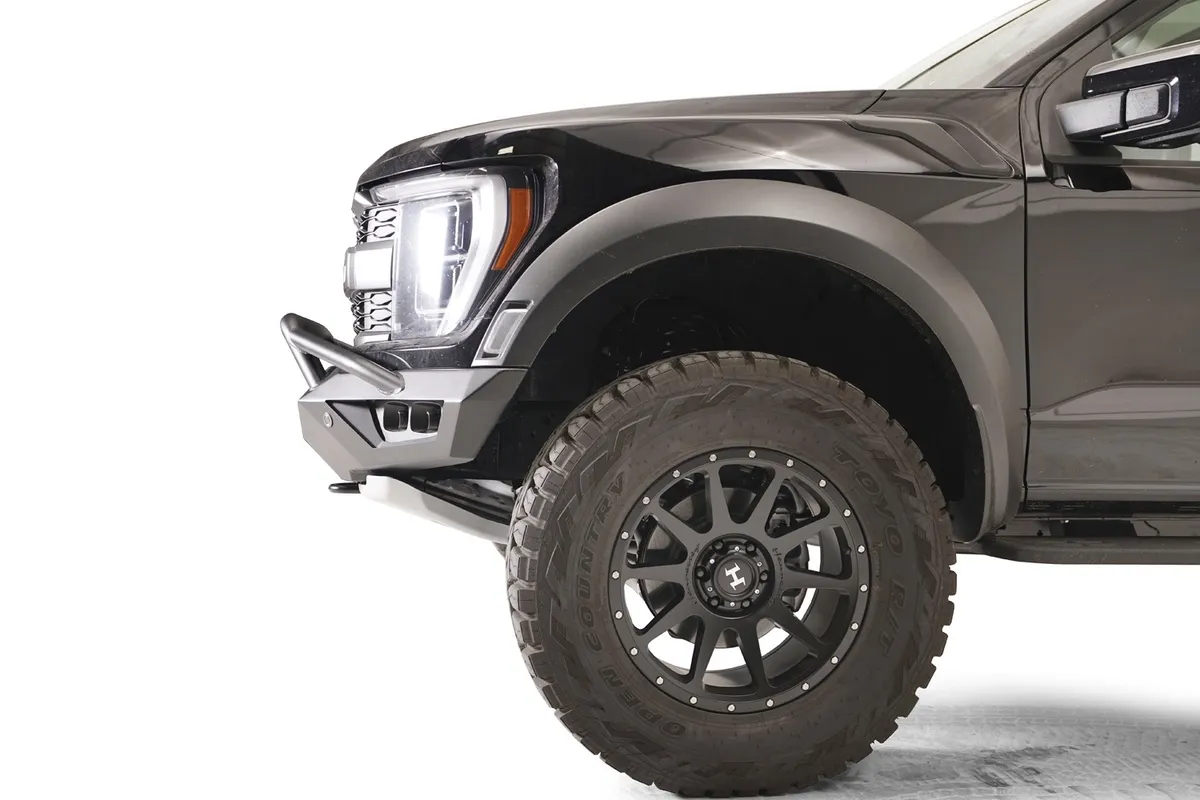 Vengeance Front Bumper; 2 Stage Black Powder Coated; w/Pre Runner Guard; product image