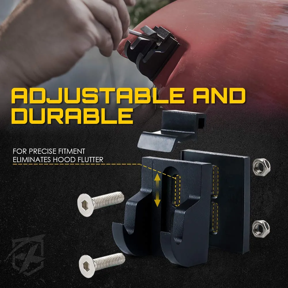 Xprite Black Aluminum Hood Latch Kit for 2007-2018 Jeep Wrangler JK & 2018+ Jeep Wrangler JL product image