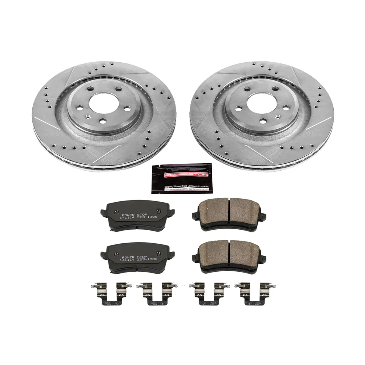 Z23 Evolution Sport Upgrade Kit: Drilled/Slotted Rotors; Carbon-Fiber Ceramic Pads W/Hardware product image