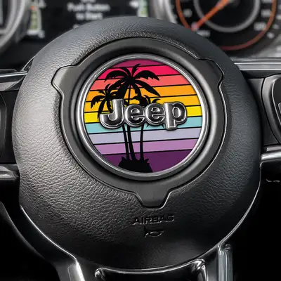 Under The Sun Inserts Palm Trees Steering Wheel Decal