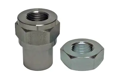 Rock Jock Threaded Bung With Jam Nut 3/4 Inch-16 Left Hand Thread Set RockJock 4x4