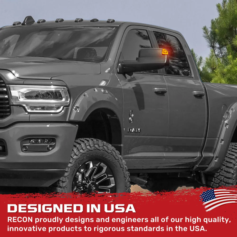 Dodge 10-21 RAM 2500/3500 Corner Side Tow Mirror Turn Signal Light (2-Piece Set) with Amber LED Turn Signals - Smoked Lens product image
