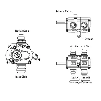 Peterson Fluid Oil Pump 2 Stage L/S w/ Rear Drive