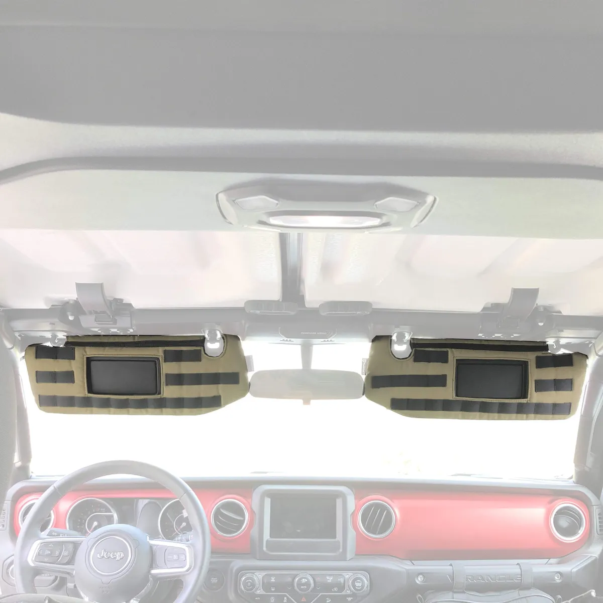 Jeep Sun Visor Cover w/PALS Webbing for Molle Attachments for Visors With Mirrors For 19- Up Jeep Gladiator Black Bartact product image