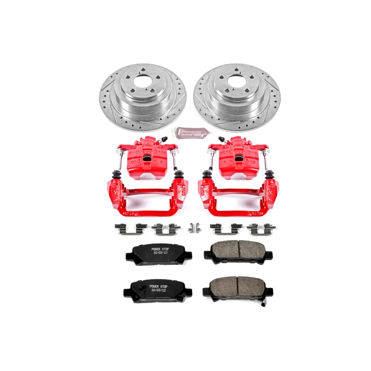 Z23 Evolution Sport Upgrade Kit: Drilled/Slotted Rotors; Carbon-Fiber Ceramic Pads; Powder Coated Calipers product image