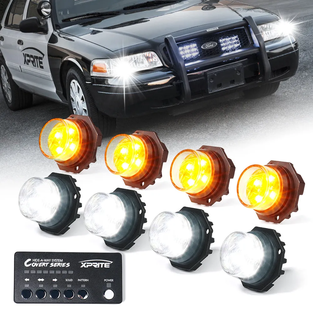 Xprite LED Hideaway Strobe Lights – Hidden Grille & Headlight Warning Light Kit | Covert Series product image