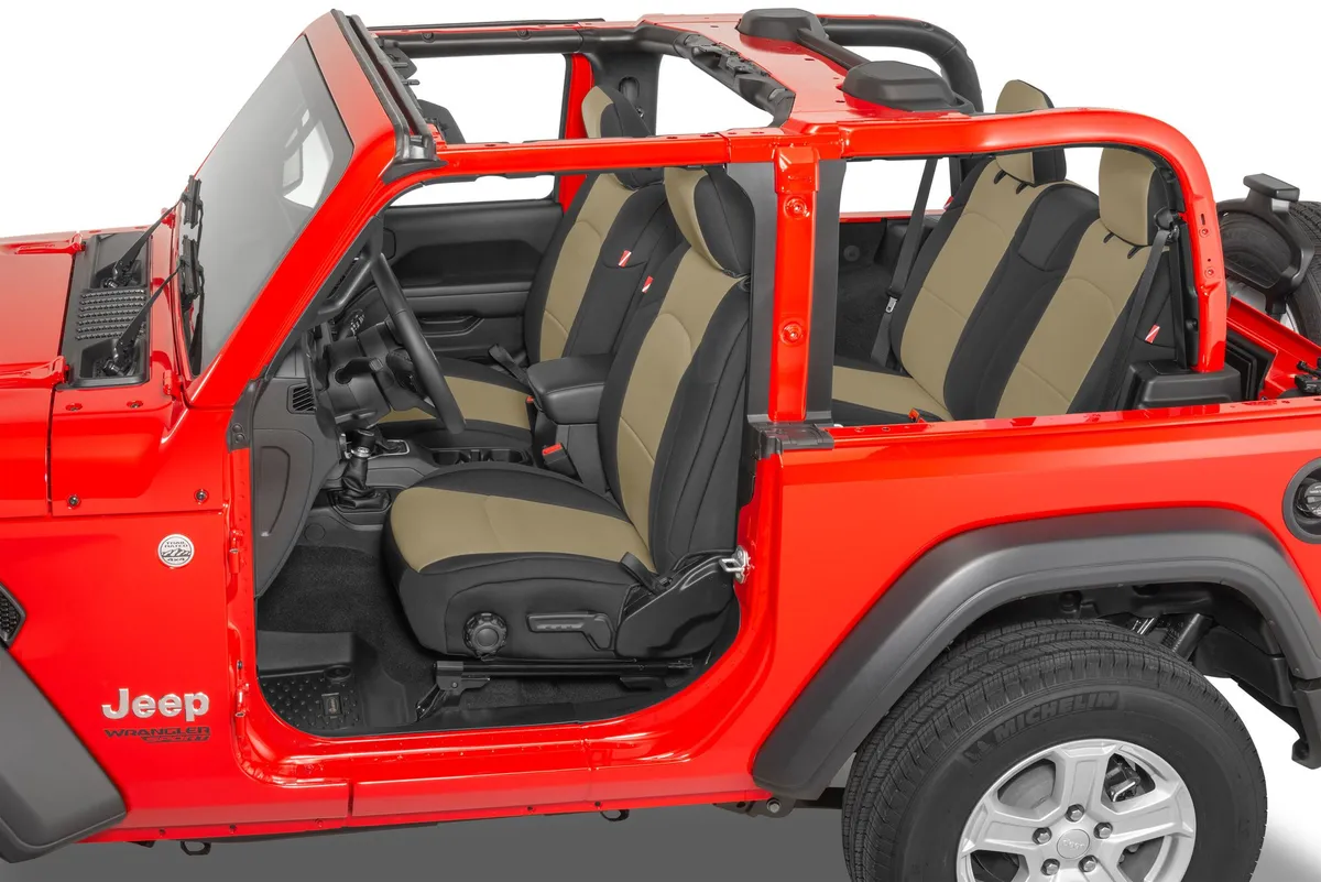 Jeep Wrangler Neoprene Seat Covers for 18-20 Jeep Wrangler JL 2-Door Tan Diver Down product image