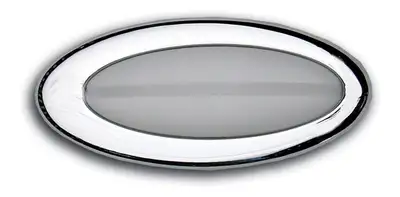 Lokar Dome Light; Chrome Elliptical; Frosted Lens; 4.5 in. x 2 in. x .75 in.;